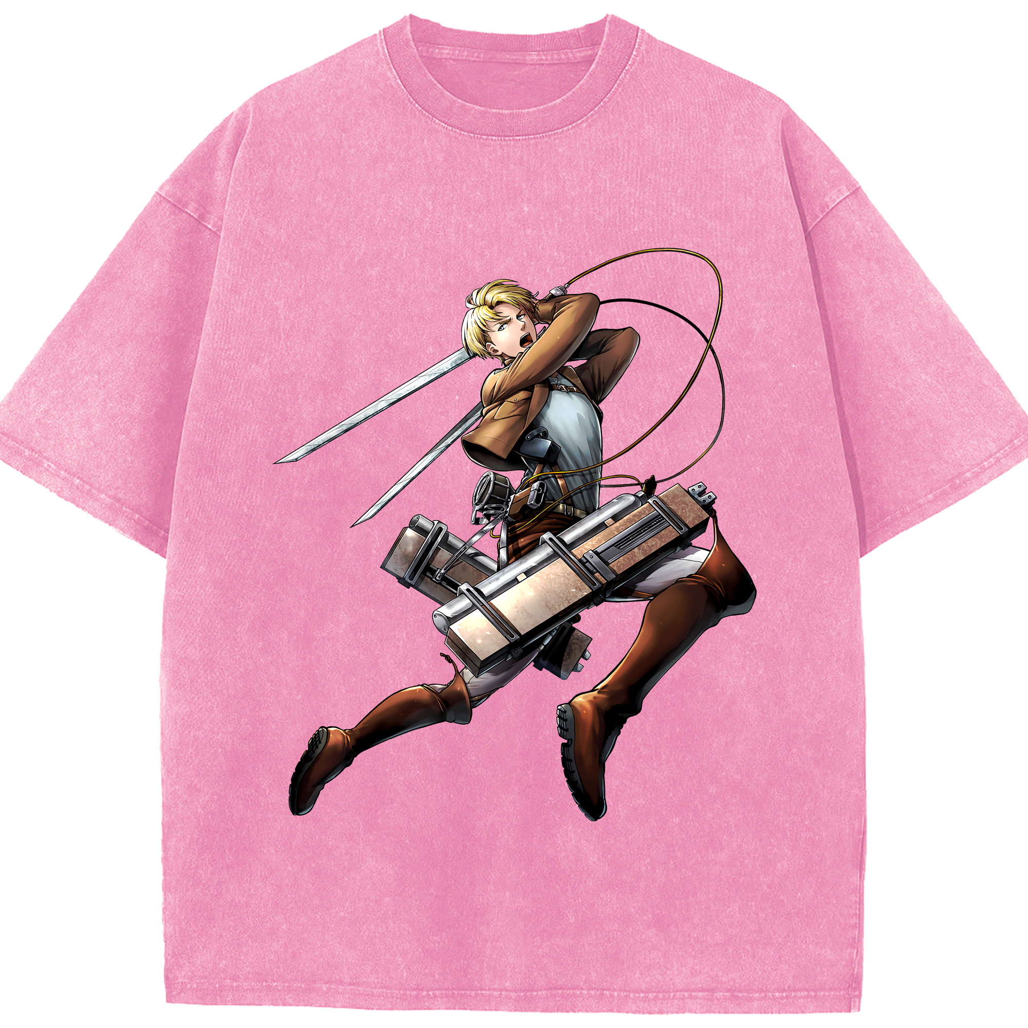 （画像用） 進撃の巨人 Attack on Titan 綿100% ヴィンテージ風 半袖Tシャツ（フロントプリント）